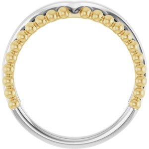 Negative Space Beaded V Ring