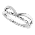 Negative Space Beaded V Ring