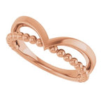 Negative Space Beaded V Ring