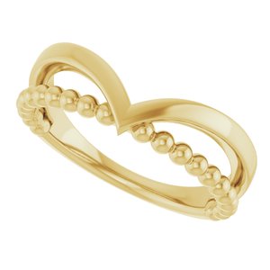 Negative Space Beaded V Ring
