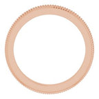 Milgrain Edge Sculptural Flat Band with Bead Blast Finish