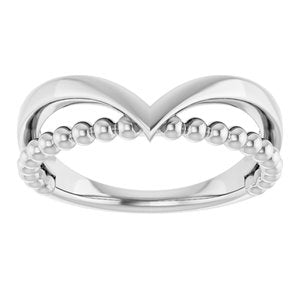 Negative Space Beaded V Ring