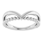 Negative Space Beaded V Ring