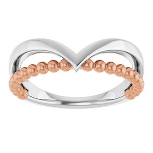 Negative Space Beaded V Ring