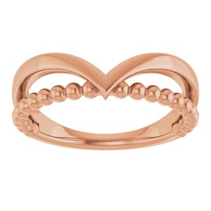 Negative Space Beaded V Ring