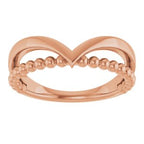 Negative Space Beaded V Ring