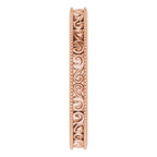 Milgrain Edge Sculptural Flat Band with Bead Blast Finish