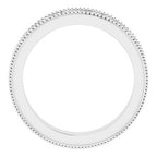 Milgrain Edge Sculptural Flat Band with Bead Blast Finish