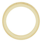 Milgrain Edge Sculptural Flat Band with Bead Blast Finish