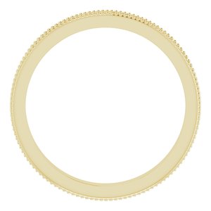 Milgrain Edge Sculptural Flat Band with Bead Blast Finish