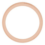 Milgrain Edge Sculptural Flat Band with Bead Blast Finish