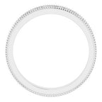 Milgrain Edge Sculptural Flat Band with Bead Blast Finish