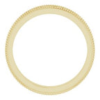 Milgrain Edge Sculptural Flat Band with Bead Blast Finish