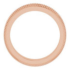 Milgrain Edge Sculptural Flat Band with Bead Blast Finish