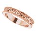 Milgrain Edge Sculptural Flat Band with Bead Blast Finish