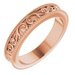 Milgrain Edge Sculptural Flat Band with Bead Blast Finish