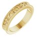 Milgrain Edge Sculptural Flat Band with Bead Blast Finish