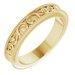 Milgrain Edge Sculptural Flat Band with Bead Blast Finish