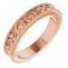 Milgrain Edge Sculptural Flat Band with Bead Blast Finish