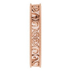 Milgrain Edge Sculptural Flat Band with Bead Blast Finish