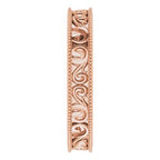 Milgrain Edge Sculptural Flat Band with Bead Blast Finish