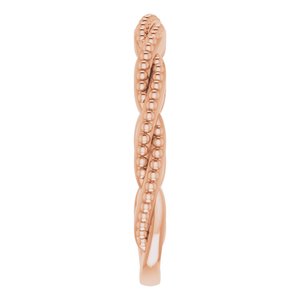 Stackable Beaded Twist Ring