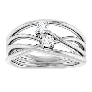 Two-Stone Bypass Ring