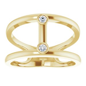 Two-Stone Negative Space Ring