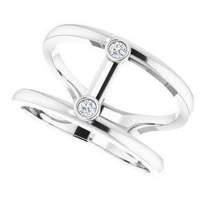 Two-Stone Negative Space Ring