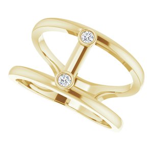 Two-Stone Negative Space Ring