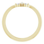 Three-Stone V Ring