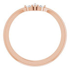 Three-Stone V Ring