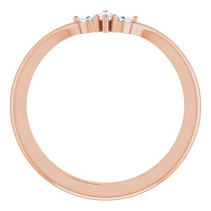 Three-Stone V Ring