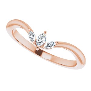 Three-Stone V Ring