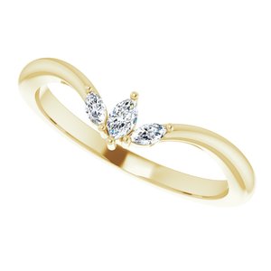 Three-Stone V Ring