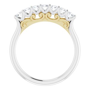 Seven-Stone Sculptural Anniversary Band