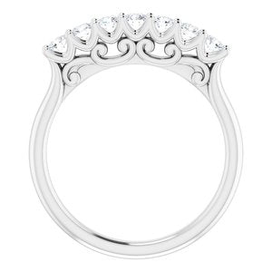 Seven-Stone Sculptural Anniversary Band