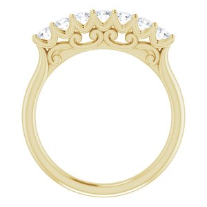 Seven-Stone Sculptural Anniversary Band