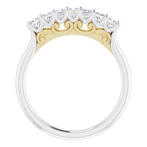 Seven-Stone Sculptural Anniversary Band