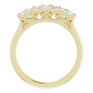 Seven-Stone Sculptural Anniversary Band