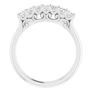 Seven-Stone Sculptural Anniversary Band
