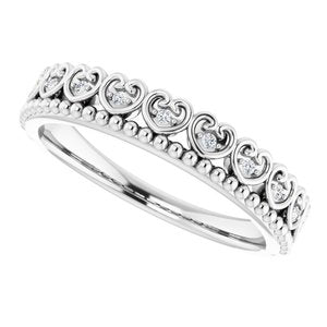 Stackable Beaded Heart Ring