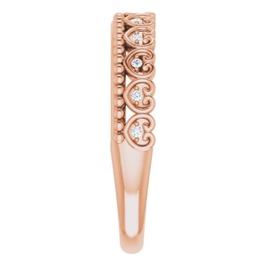 Stackable Beaded Heart Ring