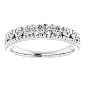 Stackable Beaded Heart Ring
