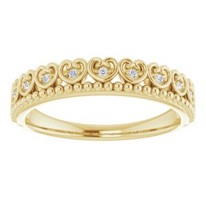 Stackable Beaded Heart Ring