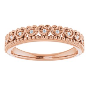 Stackable Beaded Heart Ring