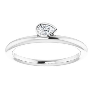 Bezel-Set Stackable Ring