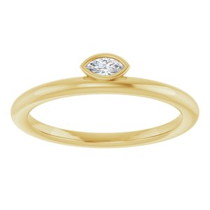Bezel-Set Stackable Ring