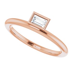 Bezel-Set Stackable Ring