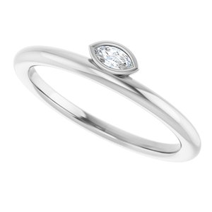 Bezel-Set Stackable Ring